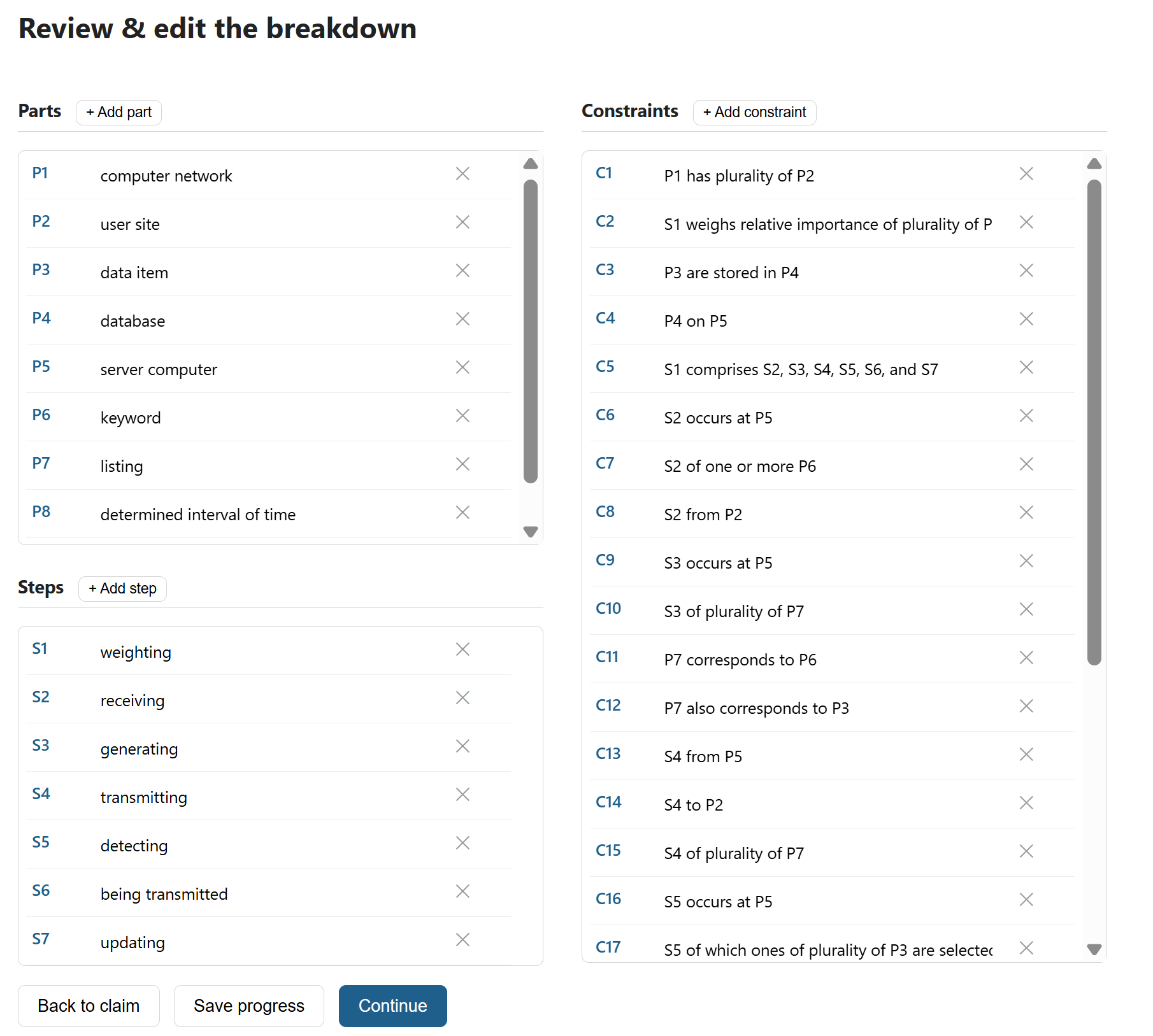 Screenshot: Step 2, Review and Edit